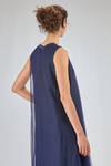 long dress, wide and flared, in polyamide tulle and washed silk crêpe de chine - MARC LE BIHAN 