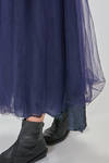 long dress, wide and flared, in polyamide tulle and washed silk crêpe de chine - MARC LE BIHAN 