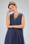 long dress, wide and flared, in polyamide tulle and washed silk crêpe de chine - MARC LE BIHAN 
