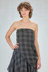 strapless asymmetrical bustier in cotton and silk madras - MARC LE BIHAN 
