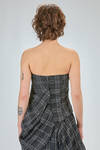 strapless asymmetrical bustier in cotton and silk madras - MARC LE BIHAN 