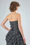 strapless asymmetrical bustier in cotton and silk madras - MARC LE BIHAN 
