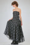 strapless asymmetrical bustier in cotton and silk madras - MARC LE BIHAN 