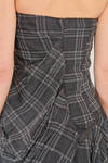 strapless asymmetrical bustier in cotton and silk madras - MARC LE BIHAN 