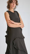 abito ‘sculpture’ sotto al ginocchio sfiancato in jersey di cotone e spandex - MELITTA BAUMEISTER 
