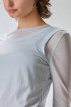 basic hip-lenght t-shirt of super light cotton jersey, doubled on the front - MELITTA BAUMEISTER 