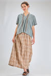 t-shirt over, al fianco, in jersey sovra-tinto di cotone, parti in seta e cupro - ZIGGY CHEN 