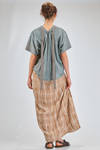 t-shirt over, al fianco, in jersey sovra-tinto di cotone, parti in seta e cupro - ZIGGY CHEN 