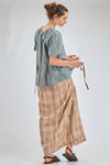 t-shirt over, al fianco, in jersey sovra-tinto di cotone, parti in seta e cupro - ZIGGY CHEN 