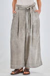 pantalone ampio in tela trattata di viscosa e lino, parti interne in cotone, lino e cupro - ZIGGY CHEN 