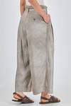 pantalone ampio in tela trattata di viscosa e lino, parti interne in cotone, lino e cupro - ZIGGY CHEN 