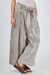 pantalone ampio in tela trattata di viscosa e lino, parti interne in cotone, lino e cupro - ZIGGY CHEN 
