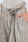 pantalone ampio in tela trattata di viscosa e lino, parti interne in cotone, lino e cupro - ZIGGY CHEN 