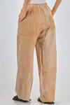 pantalone ampio in tela di lino trattata e sovra-tinta, parti in cotone e cupro - ZIGGY CHEN 