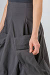 under-the-knee skirt in viscous, polyamide, cotton, linen and elastan stretch crêpe - RUNDHOLZ 