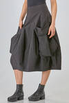 under-the-knee skirt in viscous, polyamide, cotton, linen and elastan stretch crêpe - RUNDHOLZ 