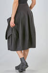 under-the-knee skirt in viscous, polyamide, cotton, linen and elastan stretch crêpe - RUNDHOLZ 