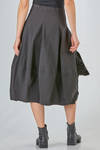 under-the-knee skirt in viscous, polyamide, cotton, linen and elastan stretch crêpe - RUNDHOLZ 