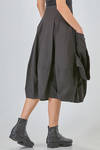under-the-knee skirt in viscous, polyamide, cotton, linen and elastan stretch crêpe - RUNDHOLZ 