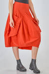 under-the-knee skirt in viscous, polyamide, cotton, linen and elastan stretch crêpe - RUNDHOLZ 