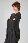 long tunic, wide, asymmetrical, in cotton, linen and textile paper knit - RUNDHOLZ 