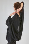 long tunic, wide, asymmetrical, in cotton, linen and textile paper knit - RUNDHOLZ 