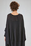 long tunic, wide, asymmetrical, in cotton, linen and textile paper knit - RUNDHOLZ 