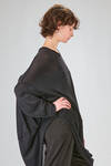 long tunic, wide, asymmetrical, in cotton, linen and textile paper knit - RUNDHOLZ 