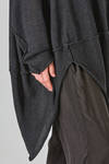 long tunic, wide, asymmetrical, in cotton, linen and textile paper knit - RUNDHOLZ 