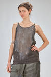 long and wide top, of hand dyed viscose, linen and polyamide crêpe - RUNDHOLZ DIP 