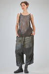 long and wide top, of hand dyed viscose, linen and polyamide crêpe - RUNDHOLZ DIP 