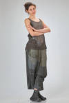 long and wide top, of hand dyed viscose, linen and polyamide crêpe - RUNDHOLZ DIP 