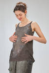 long and wide top, of hand dyed viscose, linen and polyamide crêpe - RUNDHOLZ DIP 
