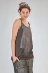 long and wide top, of hand dyed viscose, linen and polyamide crêpe - RUNDHOLZ DIP 
