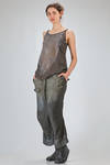long and wide top, of hand dyed viscose, linen and polyamide crêpe - RUNDHOLZ DIP 