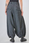 wide trousers in washed viscose, linen and polyamide canvas with thin vertical stripes - RUNDHOLZ DIP 
