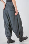 wide trousers in washed viscose, linen and polyamide canvas with thin vertical stripes - RUNDHOLZ DIP 