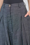wide trousers in washed viscose, linen and polyamide canvas with thin vertical stripes - RUNDHOLZ DIP 