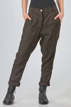sigarette trousers of pinstriped and washed viscose, linen and polyamide crêpe - RUNDHOLZ DIP 