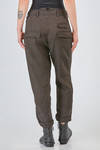 sigarette trousers of pinstriped and washed viscose, linen and polyamide crêpe - RUNDHOLZ DIP 
