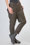 sigarette trousers of pinstriped and washed viscose, linen and polyamide crêpe - RUNDHOLZ DIP 