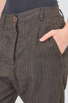 sigarette trousers of pinstriped and washed viscose, linen and polyamide crêpe - RUNDHOLZ DIP 