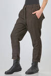 sigarette trousers of pinstriped and washed viscose, linen and polyamide crêpe - RUNDHOLZ DIP 