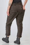 sigarette trousers of pinstriped and washed viscose, linen and polyamide crêpe - RUNDHOLZ DIP 