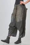 wide trousers of washed overdyed viscose, linen and polyamide crêpe - RUNDHOLZ DIP 
