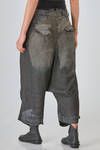 wide trousers of washed overdyed viscose, linen and polyamide crêpe - RUNDHOLZ DIP 