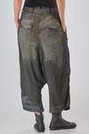 wide trousers of washed overdyed viscose, linen and polyamide crêpe - RUNDHOLZ DIP 
