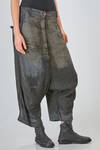wide trousers of washed overdyed viscose, linen and polyamide crêpe - RUNDHOLZ DIP 