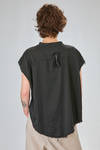 short shirt, wide and asymmetrical in washed cotton muslin - SERIEN°UMERICA 