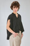 short shirt, wide and asymmetrical in washed cotton muslin - SERIEN°UMERICA 